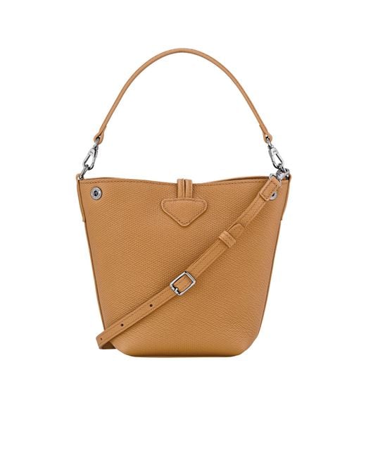 Longchamp White Le Roseau Xs Bucket Bag