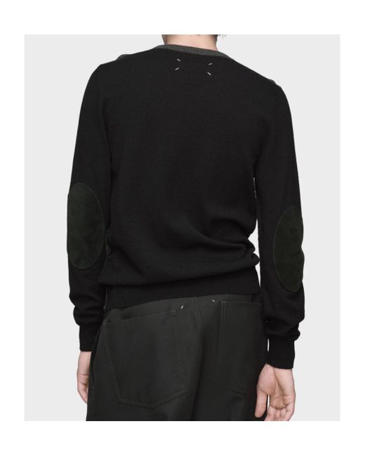 Maison Margiela Black Two-Toned Crewneck Jumper for men