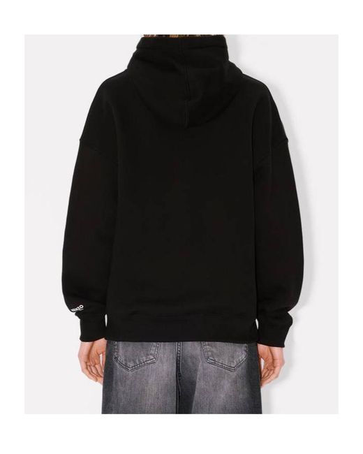 KENZO Black Safety-Pin Embellished Long-Sleeved Hoodie