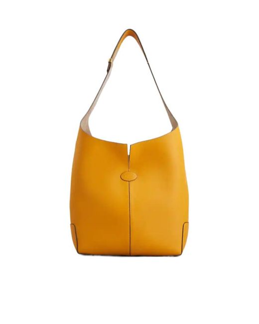 Tod's Orange Di Bag Folio Large Shoulder Bag