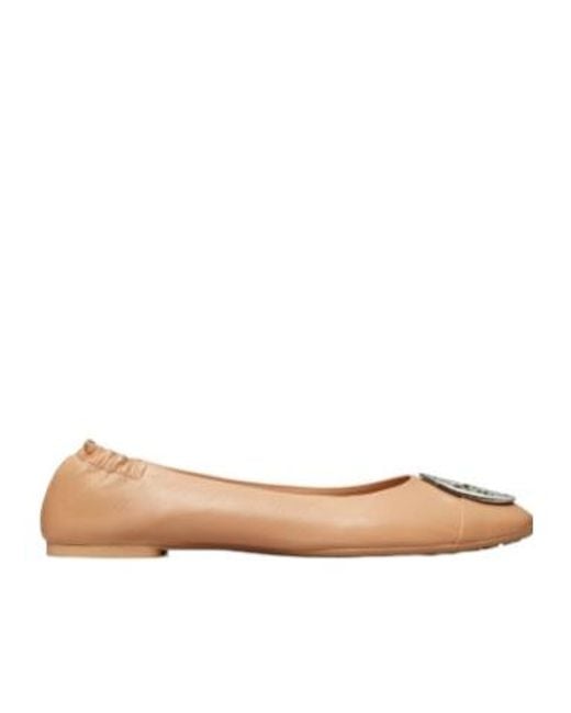 Tory Burch Brown Claire Cap-Toe Ballet Flats