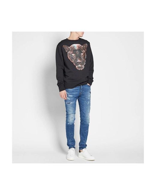 Marcelo Burlon Black 3D Leopard Printed Sweater for men