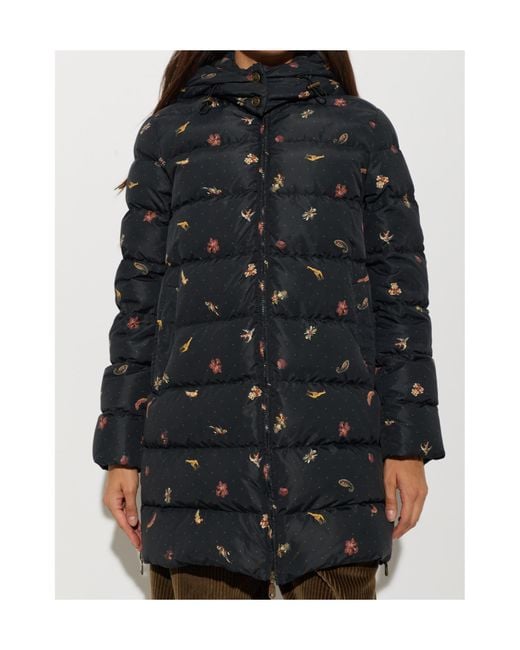 Etro Black Long-Sleeved Hooded Down Jacket