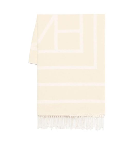 Totême White Monogram-Jacquard Scarf
