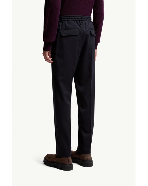 Moncler Blue Logo Patch Tailored Trousers for men