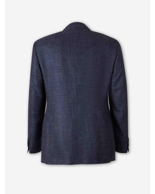 Canali Blue Single-Breasted Blazer for men