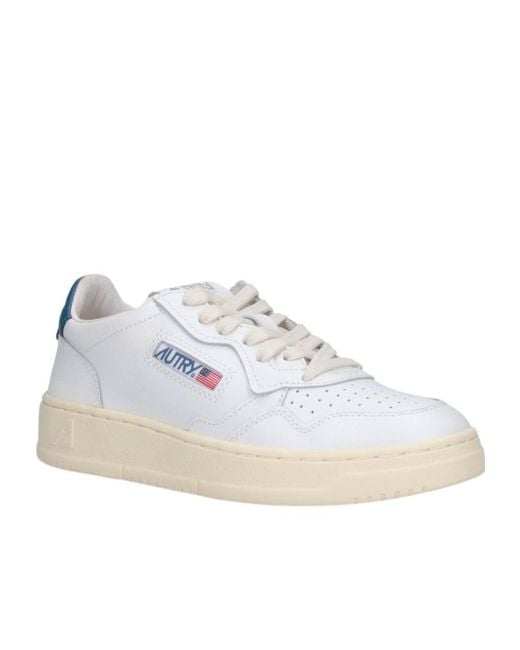 Autry White Lace-Up Sneakers