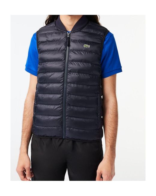Lacoste Blue Quilted Gilet for men