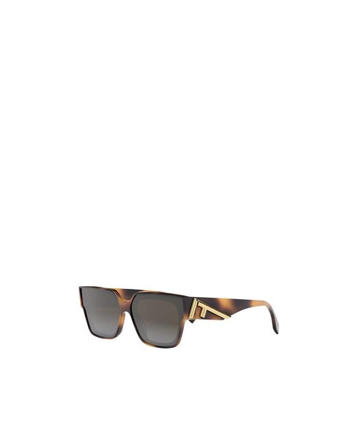 Fendi Metallic Eyewear Rectangular Frame Sunglasses