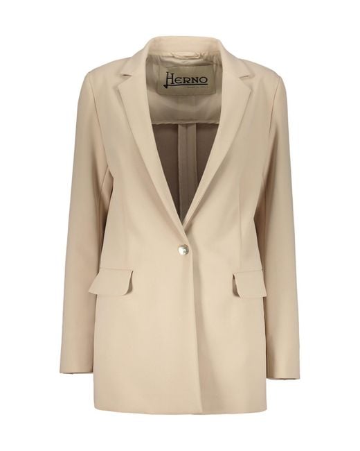 Herno Natural Single-Breasted Tailored Blazer