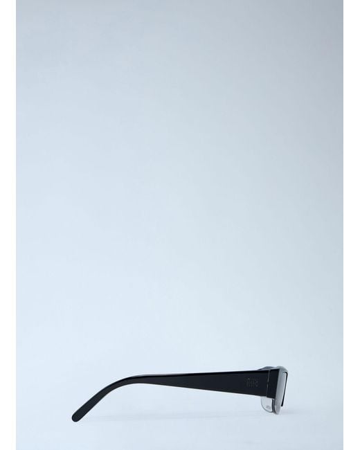 Miu Miu White Rectangular Acetate Sunglasses