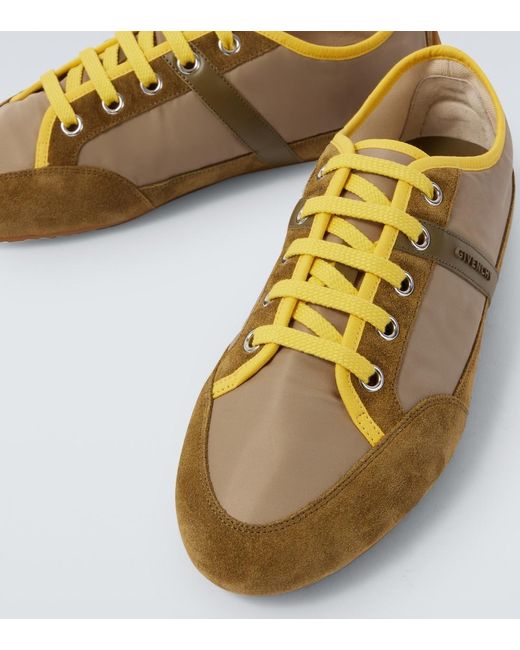 Givenchy Brown Slim Suede-Trimmed Sneakers for men