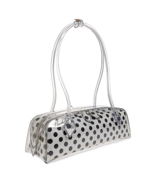 Alaïa White Alaïa Le Teckel Polka-Dot Shoulder Bag