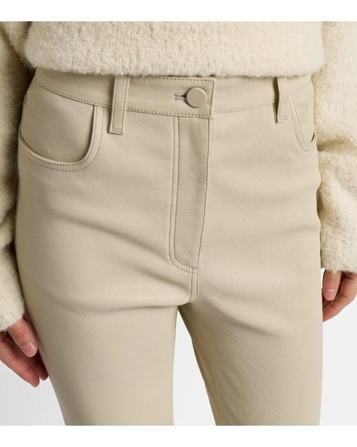 Joseph Natural Leather Bootcut Pants