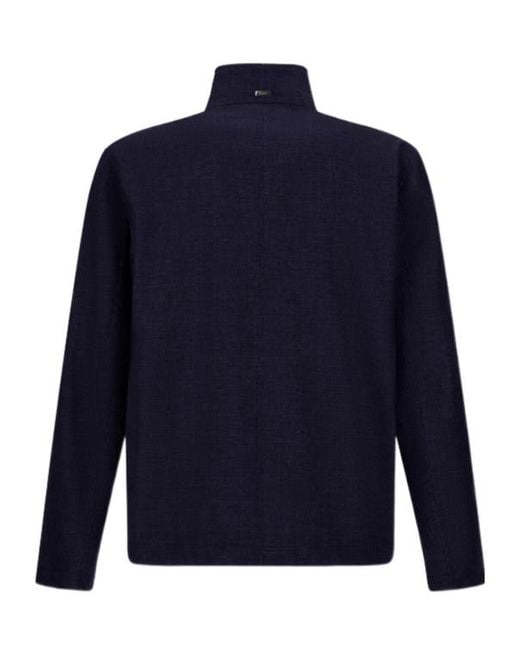 Herno Blue High-Neck Jacket for men