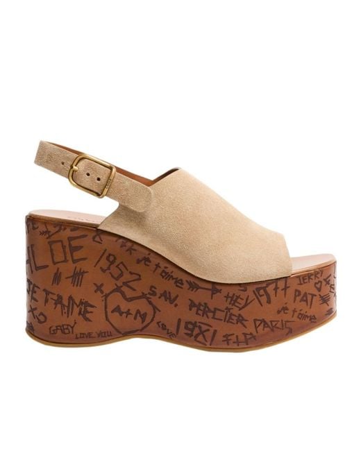 Chloé Brown Maxime Platform Sandals