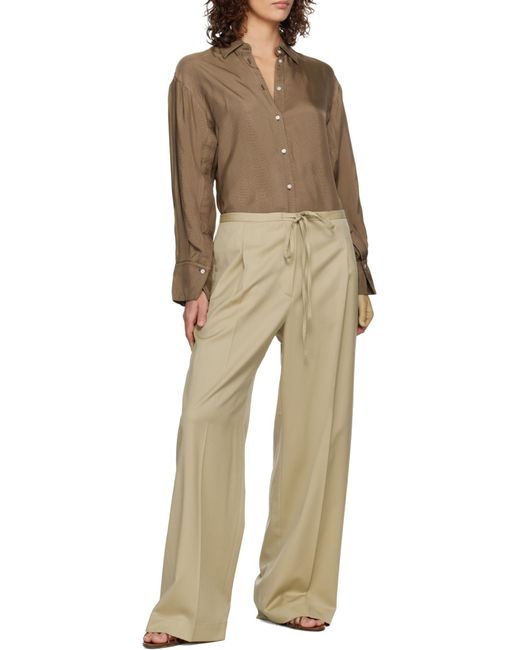Rohe Brown Long-Sleeved Curved Hem Shirt