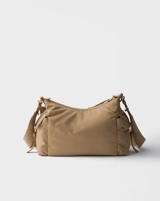 Prada Natural Explore Large Re-Nylon And Leather Bag