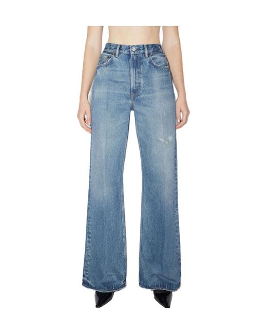 Acne Blue High-Waisted Wide-Leg Jeans