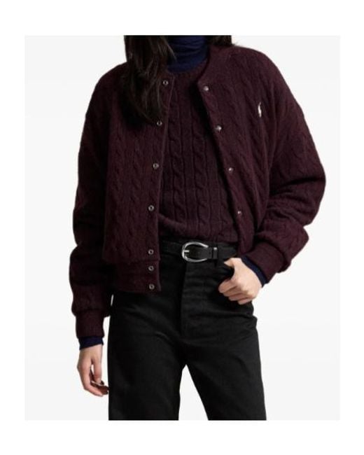 Polo Ralph Lauren Blue Buttoned Cable-Knit Cardigan