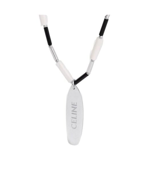 Céline White Monochroms Surf Necklace for men