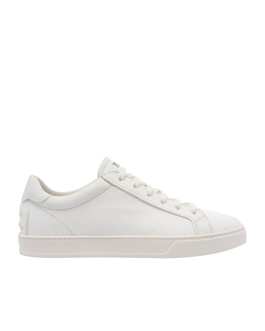 Tod's White Allacciata Cassetta Lace-Up Sneakers for men