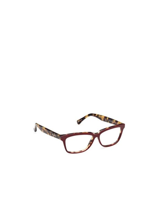 Max Mara Brown Rectangular Frame Glasses