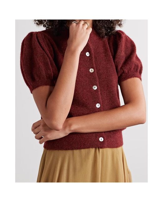 Doen Red Short Sleeve Cardigan