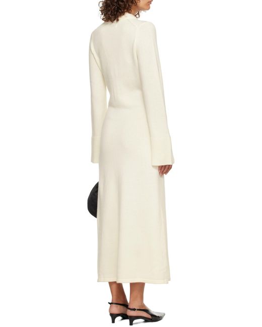 Loulou de Saison White U-Neck Below Knee Dress