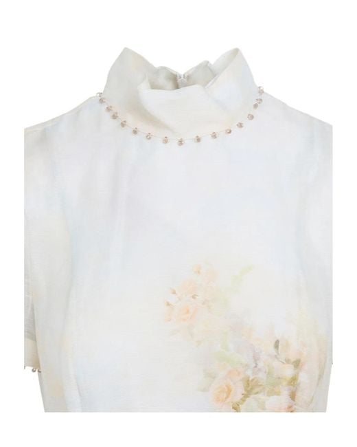 Zimmermann White Turtleneck Dress