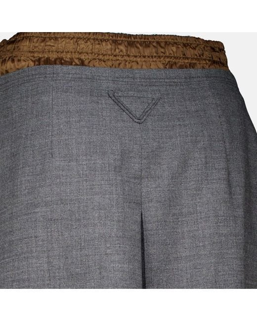 Prada Gray Rush Stitch Midi-Skirt