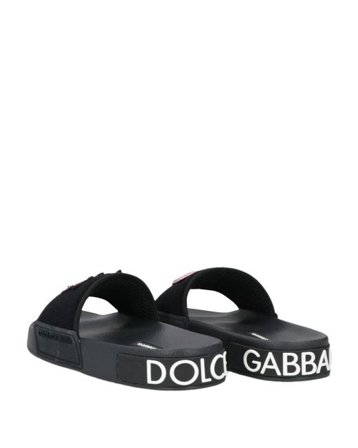 Dolce & Gabbana Black Letter Print Slides