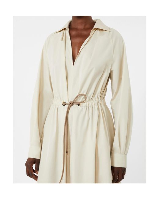 Max Mara White Drawstring Chemisier Dress