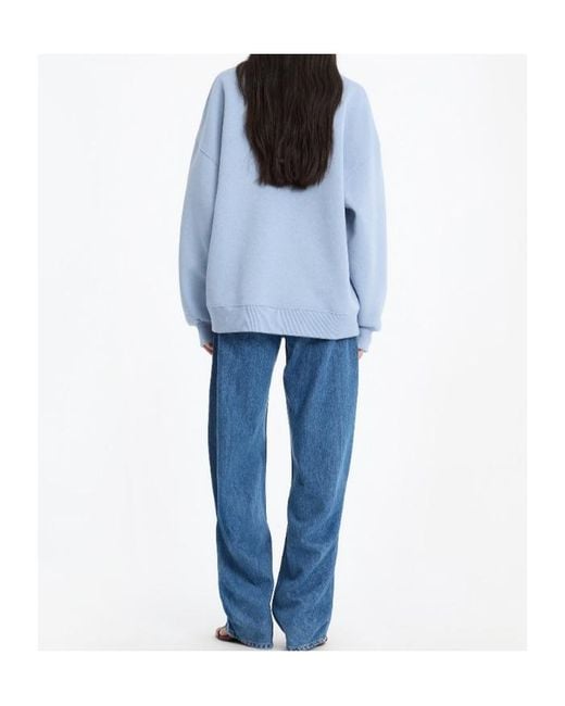 ROTATE BIRGER CHRISTENSEN Blue Crewneck Heavy Sweatshirt