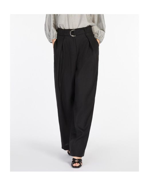 Max Mara Black 'S Jane Belted Wide Leg Pants