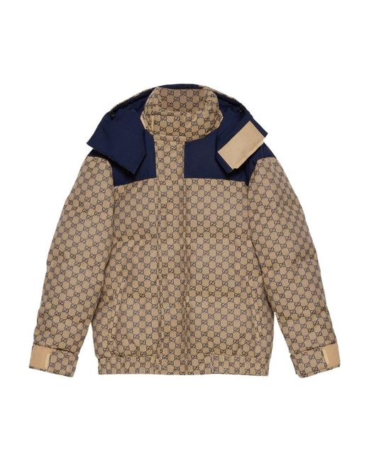 Gucci Multicolor All-Over Logo Print Puffer Coat for men