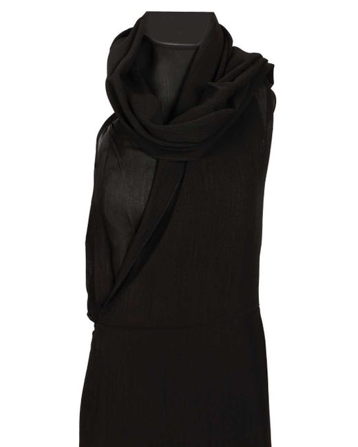 Totême Black Totême Fringed Scarf Dress