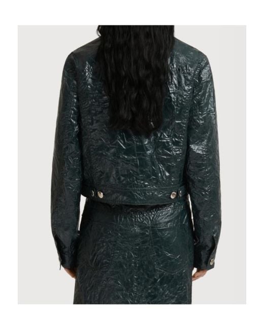Marni Green Deep Crinkled Taffeta Jacket