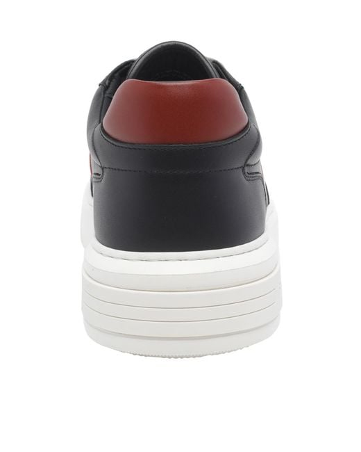 Bally Black Logo Printed Lace-Up Sneakers for men