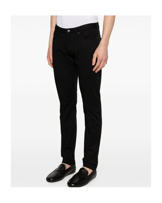 Emporio Armani Black Logo-Detail Jeans for men