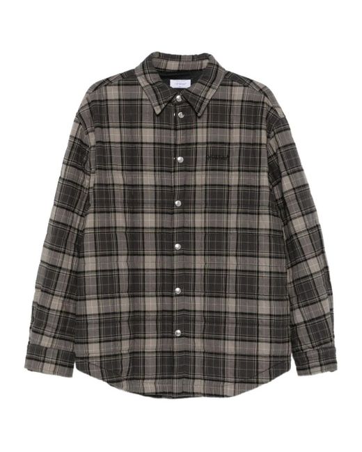 Off-White c/o Virgil Abloh Gray Checked Button-Up Shirt for men