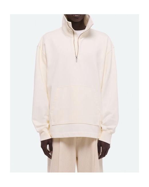 Helmut Lang Natural Quarter-Zip Sweatshirt for men