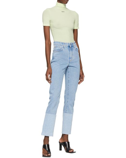Off-White c/o Virgil Abloh Blue High-Rise Straight-Leg Jeans