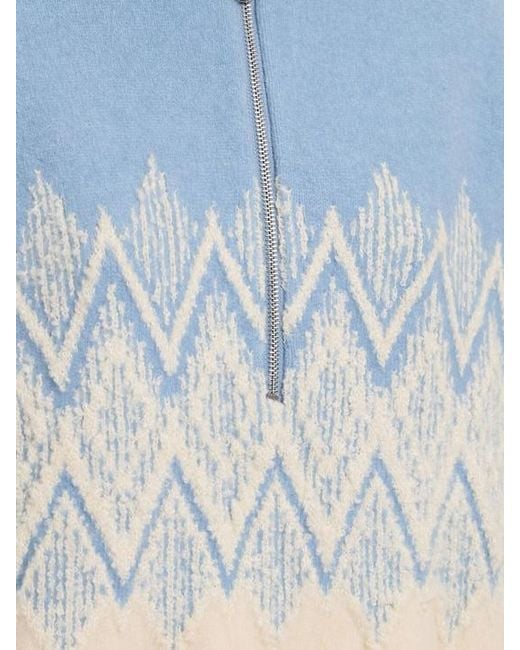 Varley Blue Hedda Fairisle Half-Zip Sweater