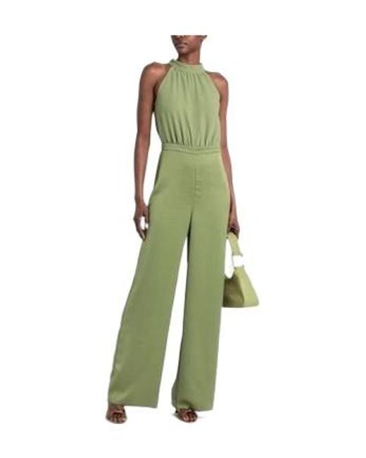 MAX&Co. Green High Waist And Front-Slit Wide-Leg Jumpsuit