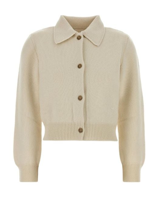 A.P.C. Natural Buttoned Cropped Cardigan
