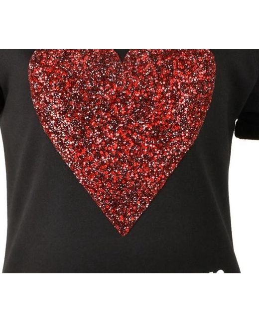 Moschino Black Heart-Shaped Hot Drill Stretch Dress