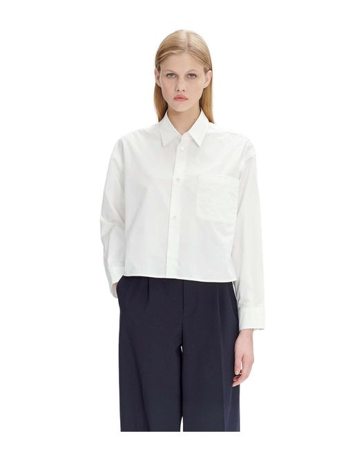 A.P.C. White Buttoned Long-Sleeved Shirt