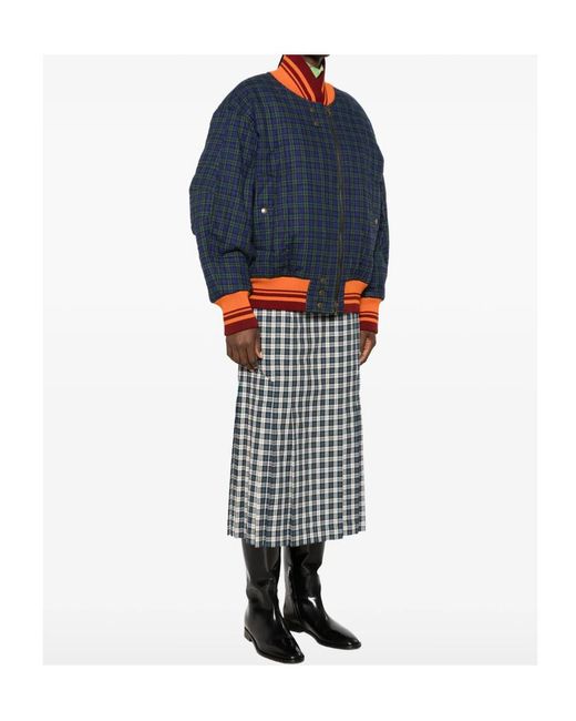 Dries Van Noten Blue Plaid Casual Jacket