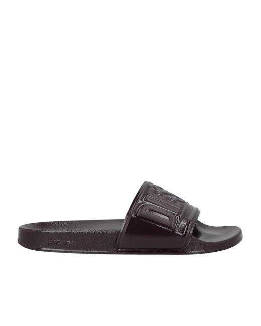 DIESEL Brown Minimalist Slippers